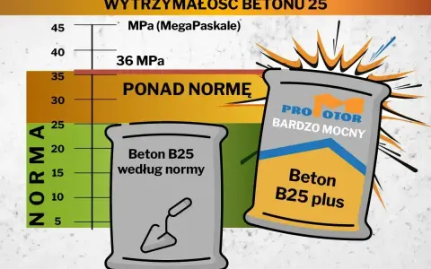 Jaki beton na ławy fundamentowe? Beton B25 według normy i mocniejszy B25 plus, przekraczający normę wytrzymałości.